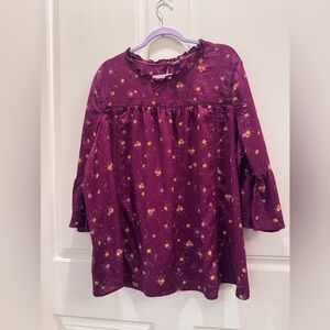 Old Navy Plum Floral Ruffle Smock Blouse